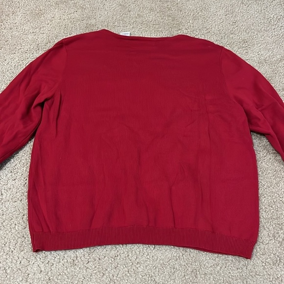 Alfred Dunner Red Crew Neck Sweater - Picture 6 of 6